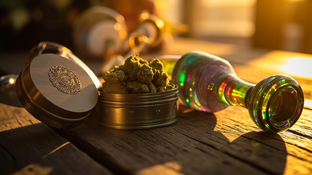 A photo of weed accessories.
