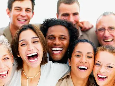A group of friends laughing