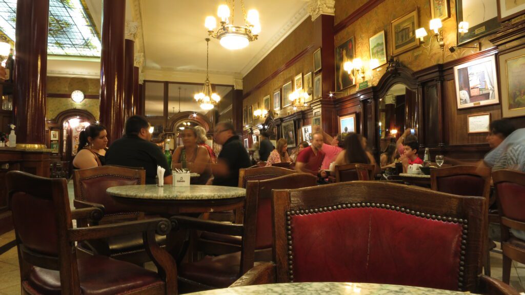 Inside a café